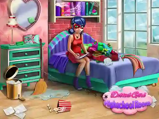 Spill Dotted Girl: Highschool room online