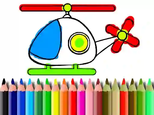 Spill Back To School Helicopter Coloring online