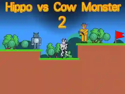 Spill Hippo vs Cow Monster 2 online