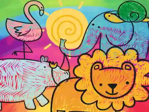 Spill Little Animals Coloring online