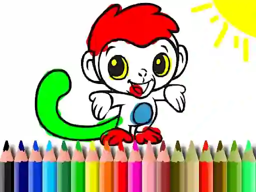Spill Back To School: Monkey Coloring online