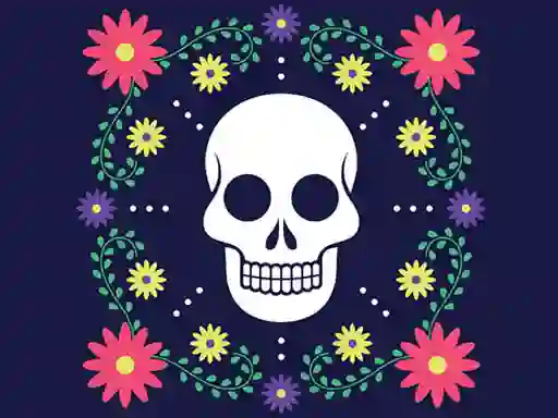 Spill Colorful Skull Jigsaw online