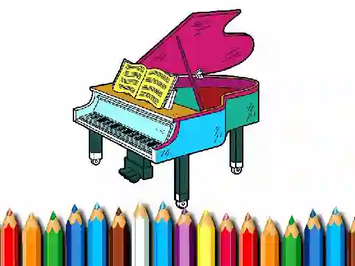 Spill Back To School: Piano Coloring Book online