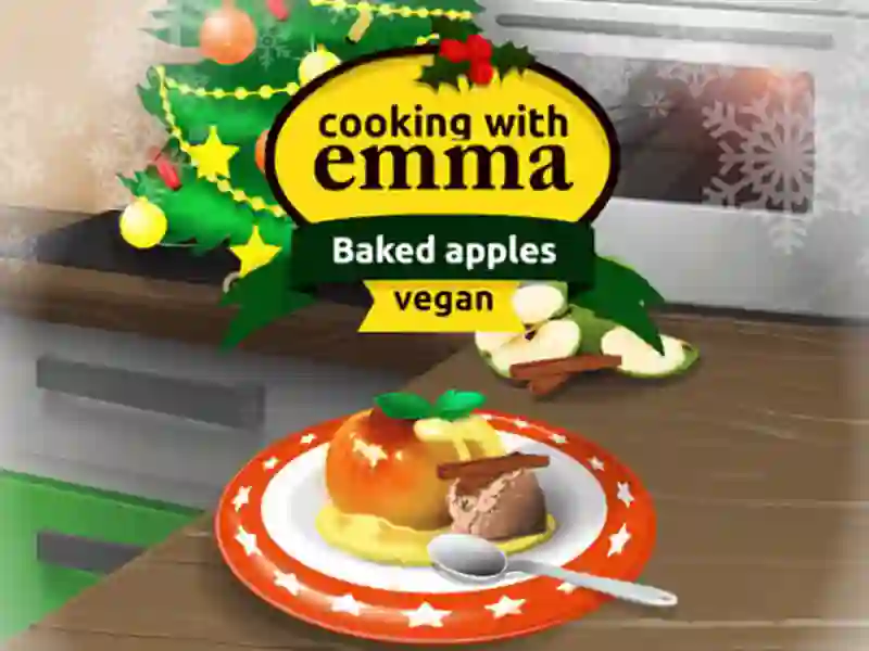 Spill Cooking with Emma Baked Apples vegan online