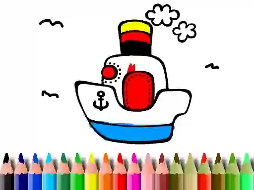 Spill Back to School: Boat Coloring online