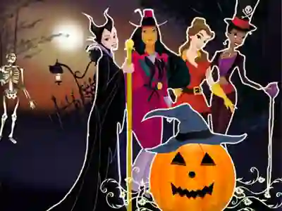 Spill Princesses Halloween Night online