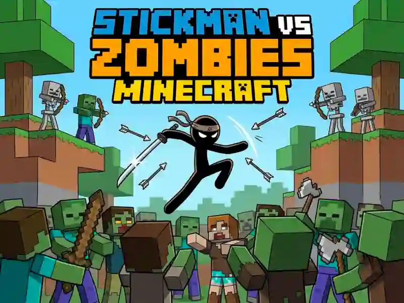 Spill Stickman vs Zombies Minecraft online