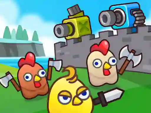 Spill Merge Cannon: Chicken Defense online