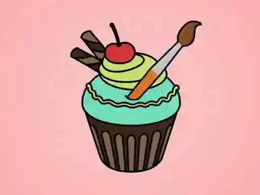 Spill Yummy Cupcake Coloring online