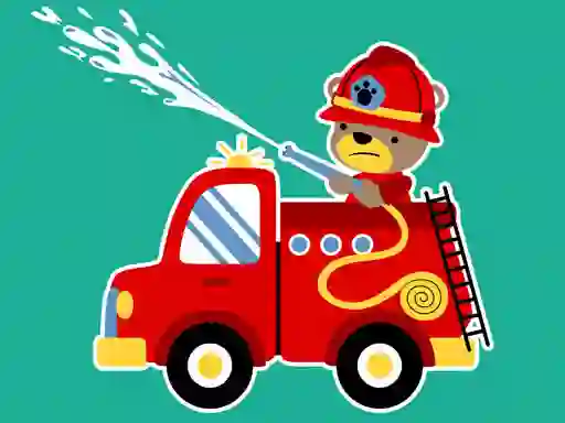 Spill Animal Firetrucks Match 3 online