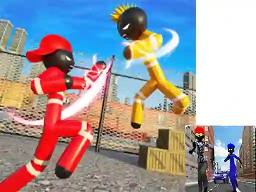 Spill Stickman Police vs Gangsters Street Fight online