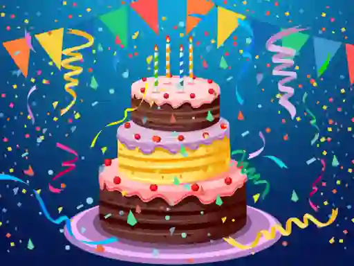 Spill Birthday cake puzzle online