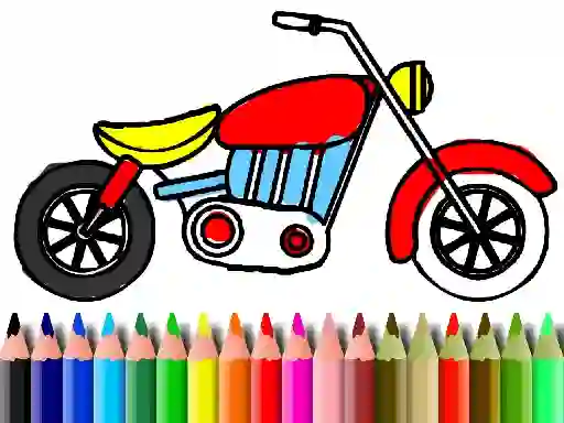 Spill Back To School: Motorbike Coloring online