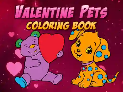 Spill Valentine Pets Coloring Book online