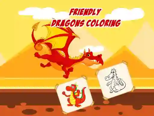 Spill Friendly Dragons Coloring online
