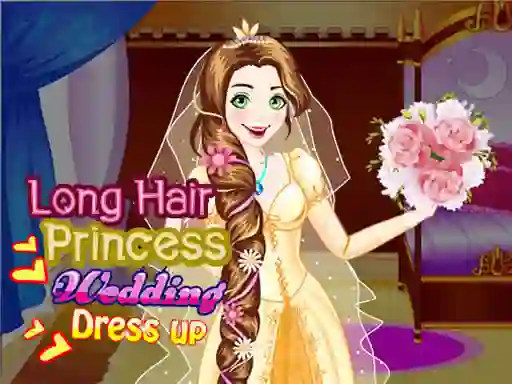 Spill Long Hair Princess Wedding Dress up online