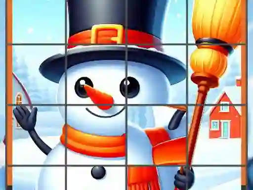 Spill Happy Snowman Puzzle online