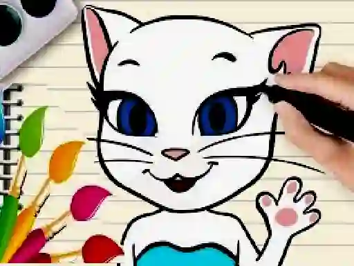 Spill Talking Angela Coloring Book online