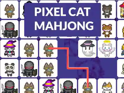 Spill Pixel cat mahjong online