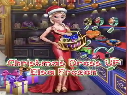 Spill Elsa Frozen Christmas Dress up online