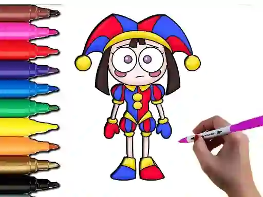 Spill Pomni Coloring Time online