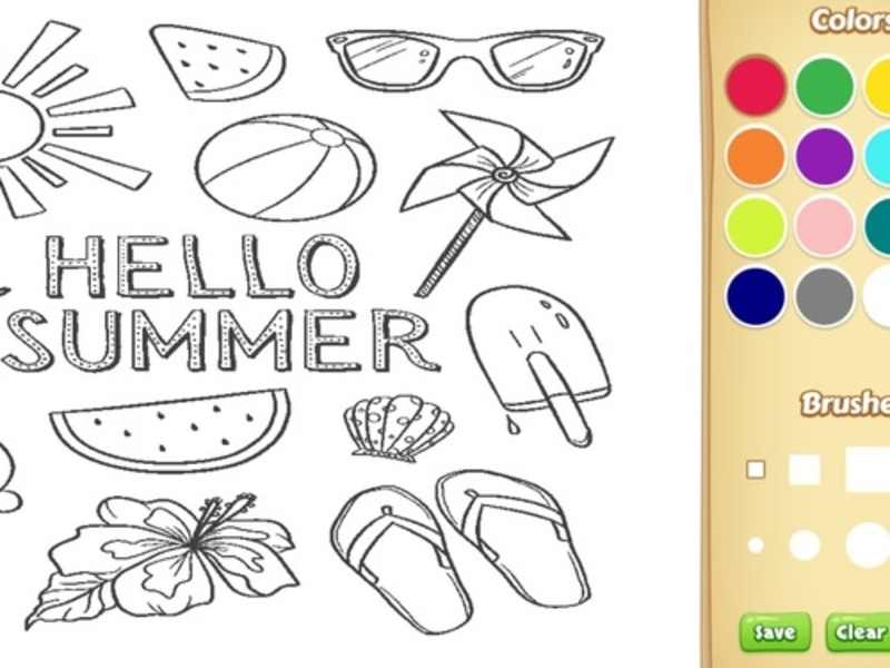 Spill Hei sommerfargeleggingsbok for barn online