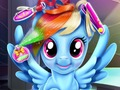 Spill Rainbow pony ekte hårklipp  online