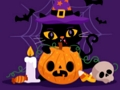 Spill Grumpy Halloween Cats Jigsaw online