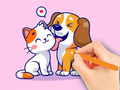 Spill Fargebok: Hund og katt  online