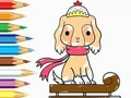 Spill Fargebok: Hunde-ride-slede  online