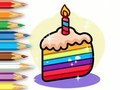 Spill Fargebok: Bursdagskake  online