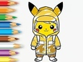 Spill Fargebok: Regnfrakk Pikachu  online