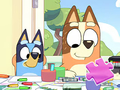 Spill Jigsaw Puzzle: Bluey Family Coloring Day online