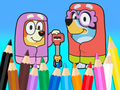 Spill Fargeleggingsbok: Bluey Flossing Grannies  online