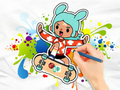 Spill Fargebok: Toca Boca Skateboard  online