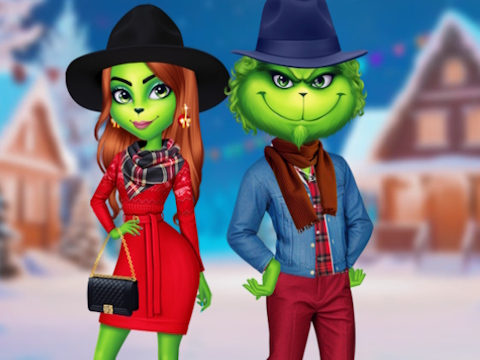 Spill The Grinch Couple Holiday Dress Up  online