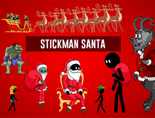 Spill Stickman julenissen  online