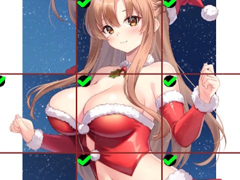 Spill Anime Girls in Red Dress Tile Puzzle online
