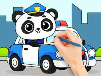 Spill Fargebok: Police Panda  online