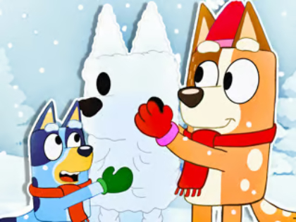 Spill Jigsaw Puzzle: Bluey Christmas Snowman online