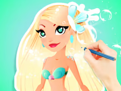 Spill Fargebok: Aqua Mermaid  online