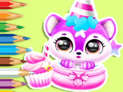 Spill Coloring Book: Baby Fluffs bursdag  online