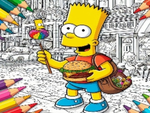 Spill Tilbake til skolen Simpsons Coloring Book  online