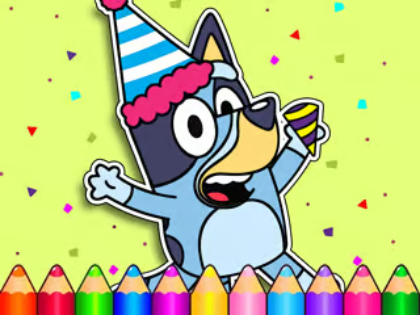 Spill Coloring Book: Blueys bursdag  online