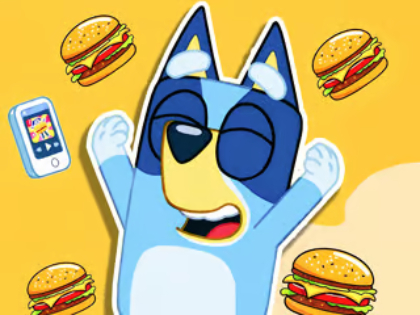Spill Jigsaw Puzzle: Burger Dog Bluey  online