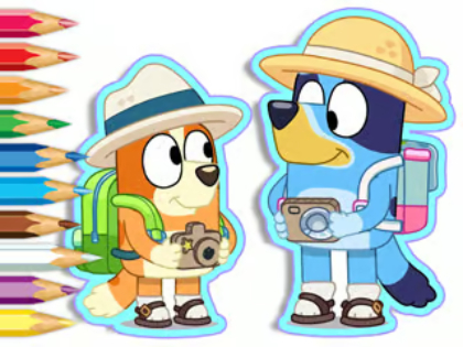 Spill Coloring Book: Bluey Camping  online