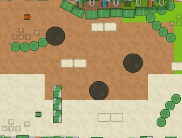 Spill 1 2 3 4 Player Tank Game 2D  online