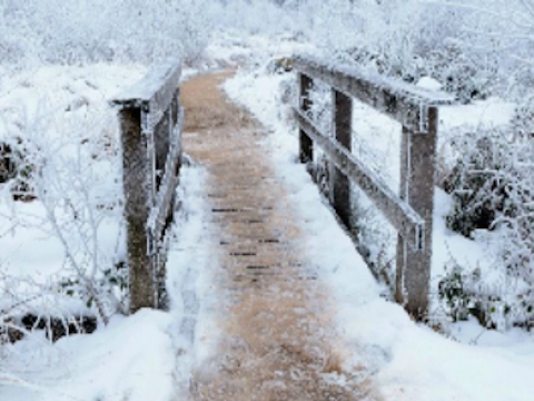Spill Bridge Winter Snow Jigsaw  online
