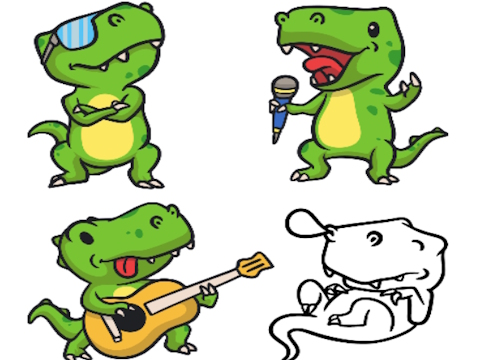 Spill Klikk og farger dinosaurer  online