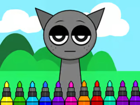 Spill Coloring Book: Sprunki Incredibox Grey  online